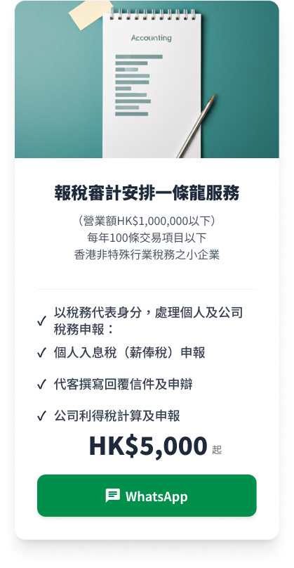 報稅審計安排一條龍服務